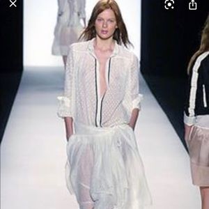 Chloe Poka Dot Button Up Top Blouse Runway